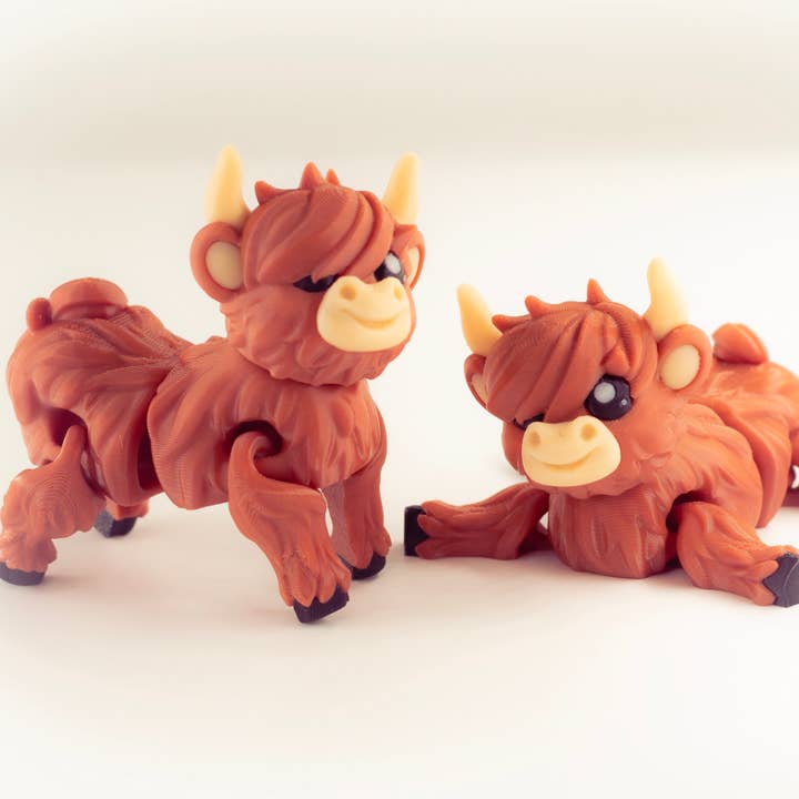Great American Designs - Wholesale Fidget Toy - Kids - Highland Cow 3D Printed Articulated Fidget Toy0