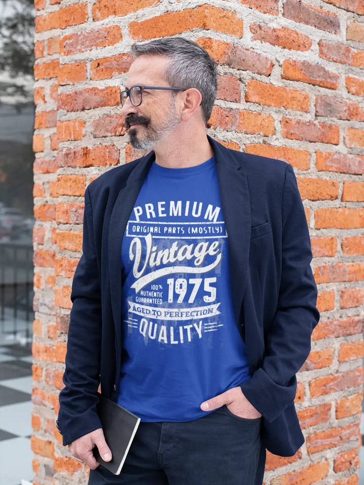 ULTRABASIC - Graphic Men's 1975 Aged to Perfection Birthday Gift T-Shirt for wholesale by ULTRABASIC