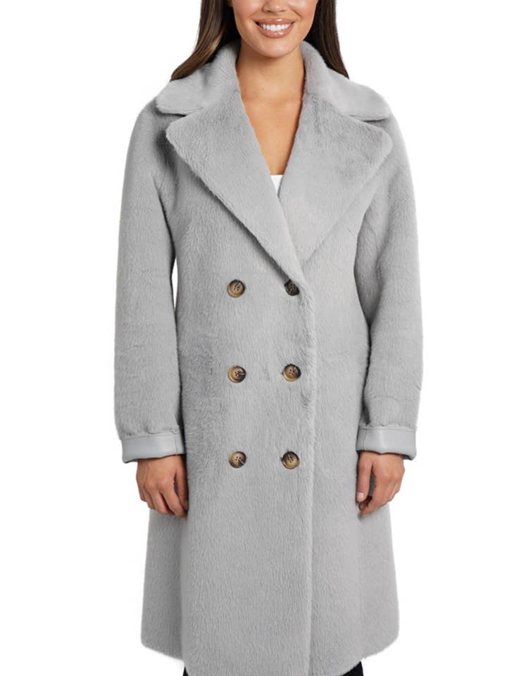 Love Token Reversible Faux-Leather Faux Fur Coat for wholesale by New Yorker's Apparel