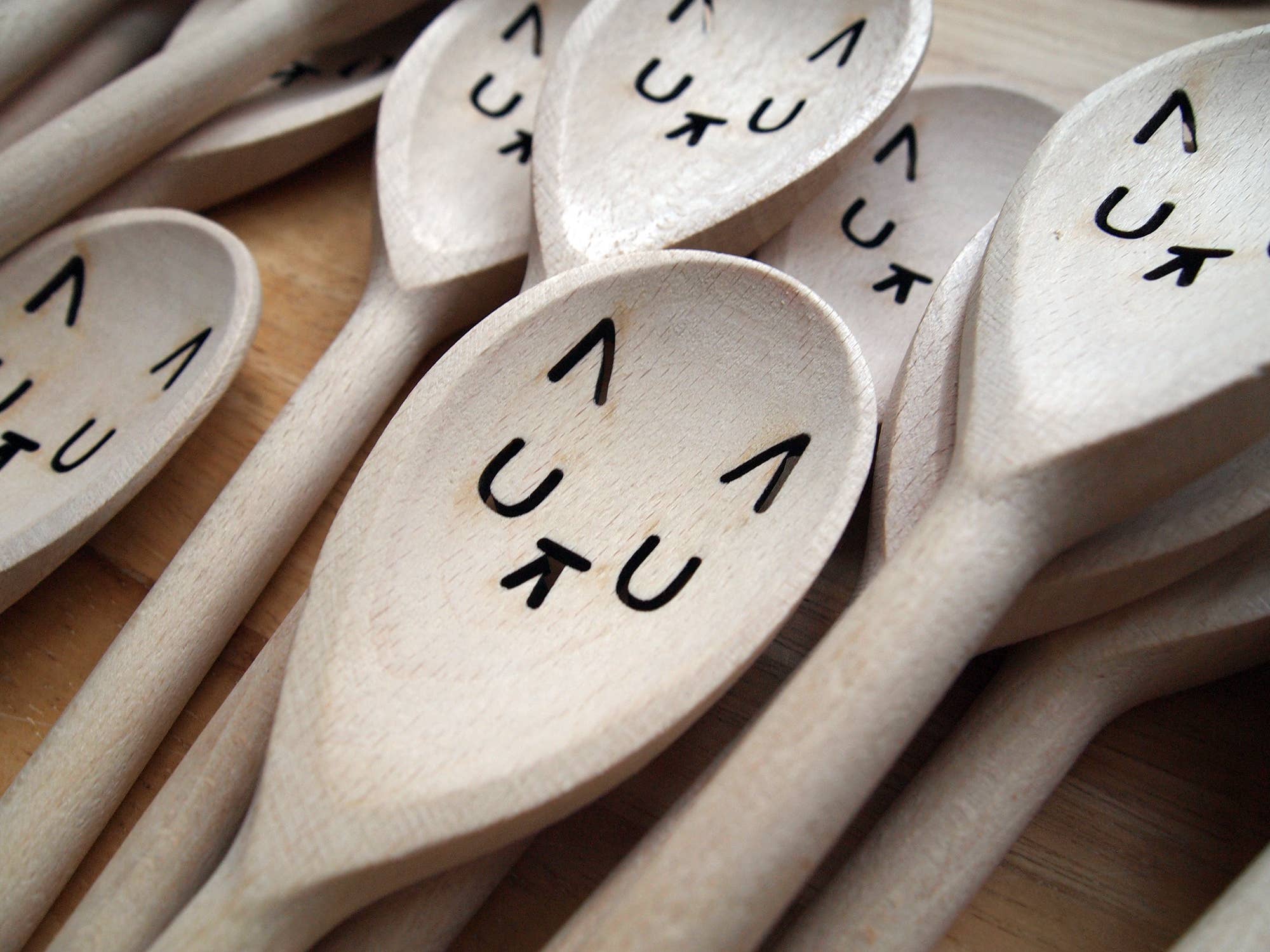 I LIKE CATS – Colher de cozinha por atacado – Colher de pau com cara de gato sonolento utensílio de cozinha9