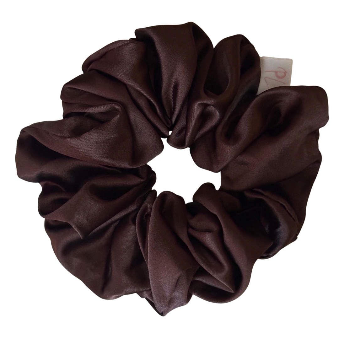 Poppet Locks - Wholesale Scrunchie - Women’s - Brown XL Satin Scrunchie0