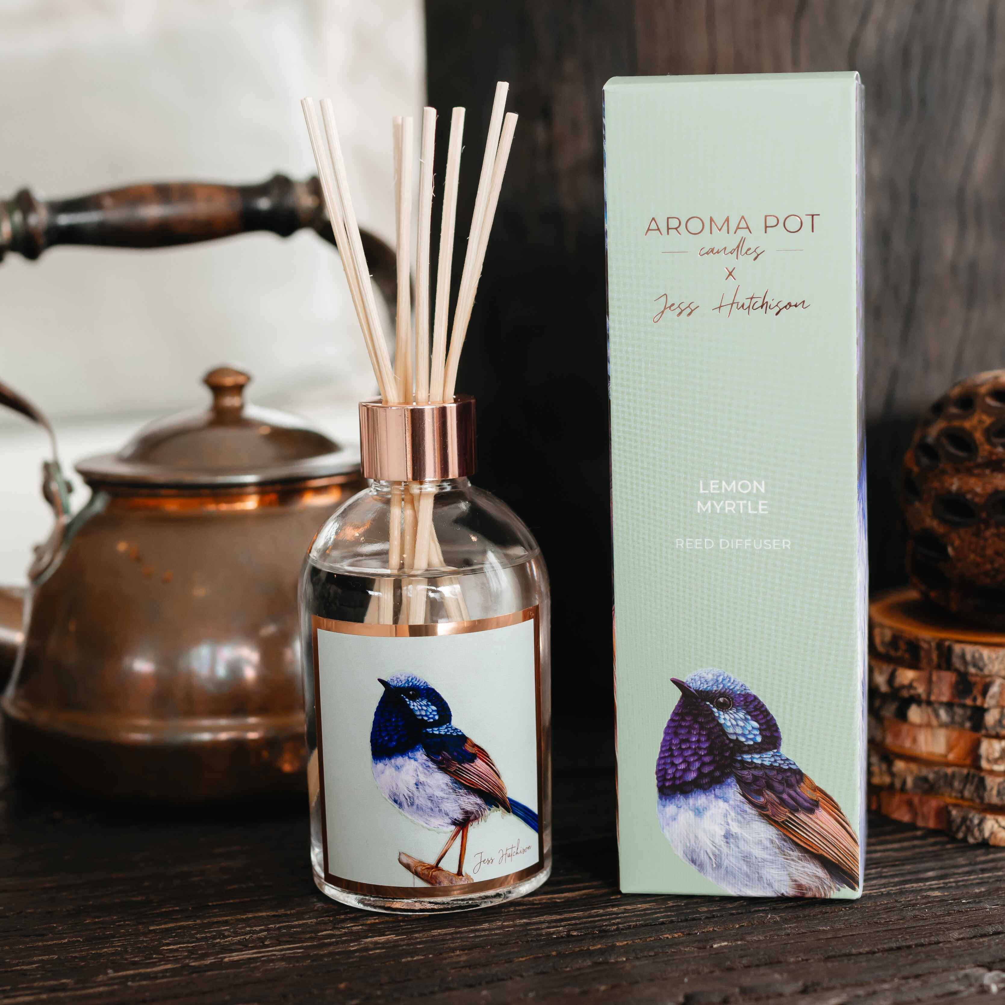 Aroma Pot - Wholesale Reed diffuser - Australian artist reed diffuser | lemon myrtle | 200ml2
