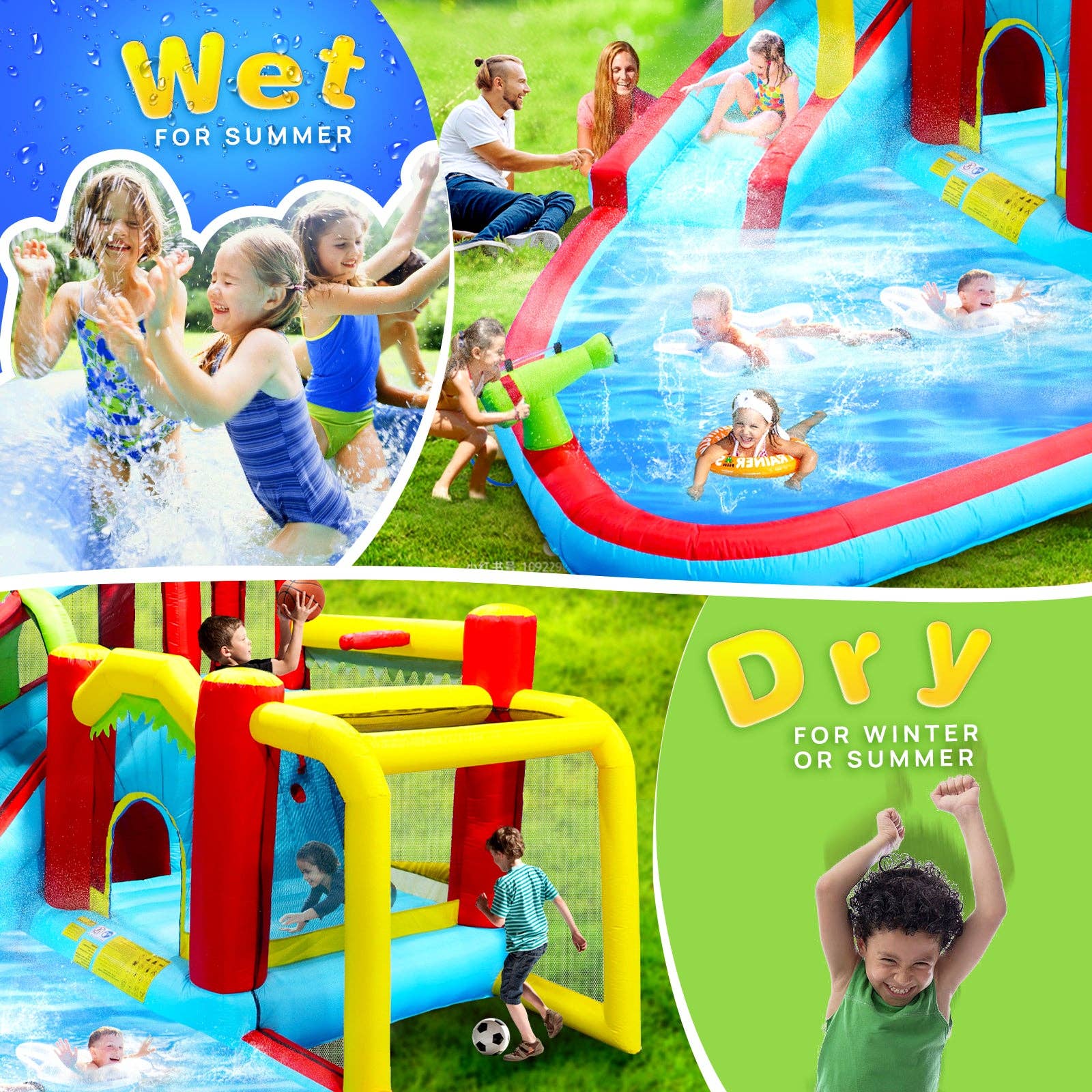 39F Inc. - Wholesale Inflatables - 7-in-1 Inflatable Water Park Bounce House – Slide, Pool 12