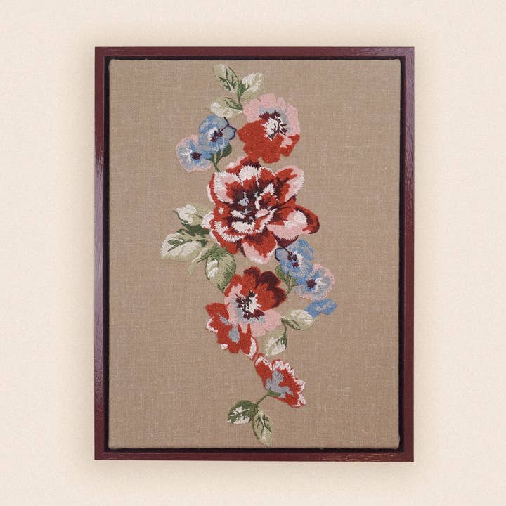 Rosa framed embroidered canvas for wholesale by Lappliq'