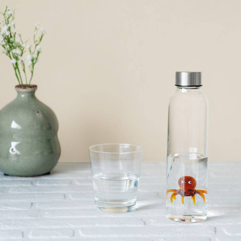 Balvi - Wholesale Water Bottle - Bottle,Atlantis Octopus,0.5 L,borosilicate3