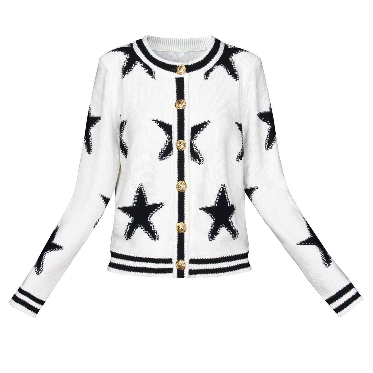 Productseeker - Wholesale Cardigan - Women's - JK029 Chic Star-Pattern Knit Cardigan - Spring/Autumn Top17