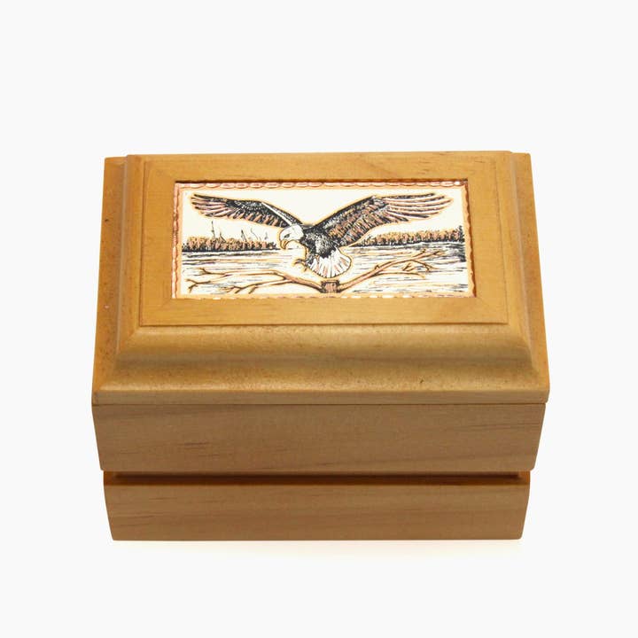 KS 46 keepsake Wooden Box Eagle for wholesale by COPPER ARTS INC.