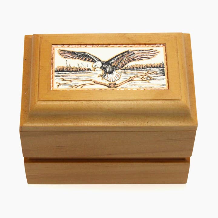KS 46 keepsake Wooden Box Eagle for wholesale by COPPER ARTS INC.