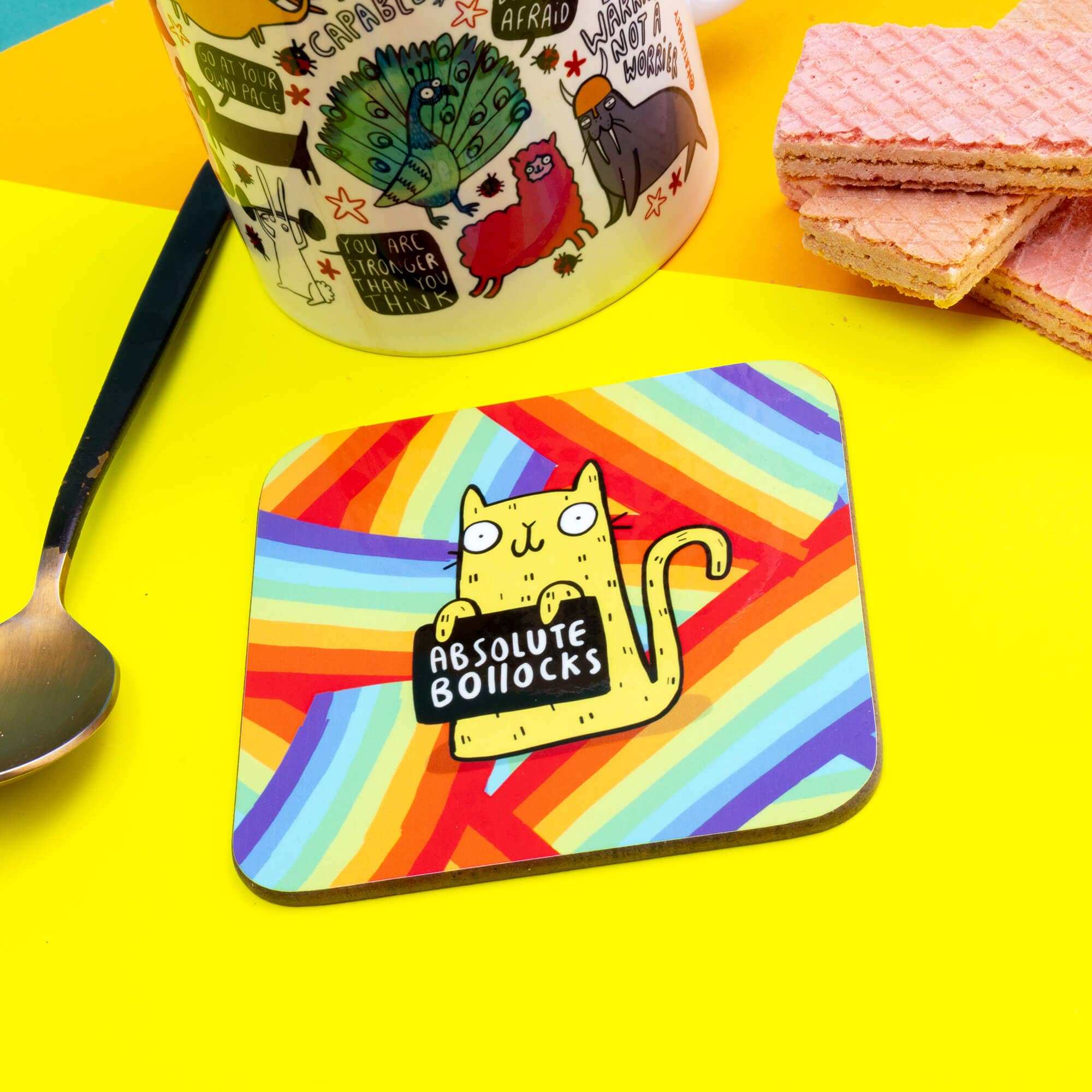 Katie Abey – Großhandel Untersetzer – Fluchende Absolute Bollocks Katzenuntersetzer3