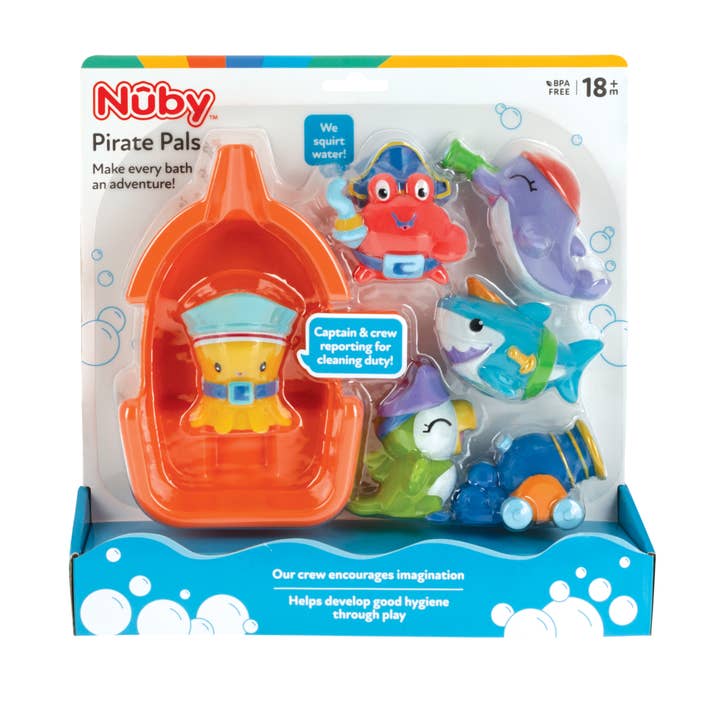 Nuby - Vente Jouet pour le bain – bébé - Ensemble de jouets de bain Pirate Pals1