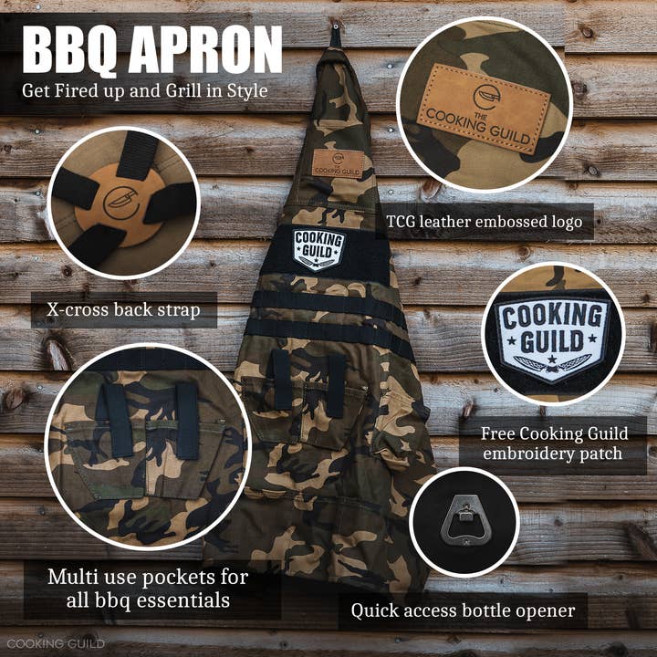 The Cooking Guild - Wholesale Apron - Camo Cotton BBQ Utility Apron