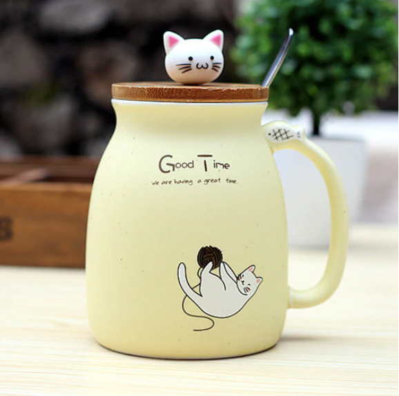 Homerely (We Cover All Import Duties) – wholesale Kaffekoppar – Kattmugg i keramik med tecknad design1