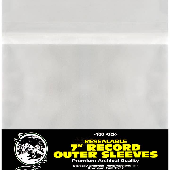 7" Resealable Record Outer Sleeves - Polypropylene - Premium for wholesale by Square Deal Recordings & Supplies