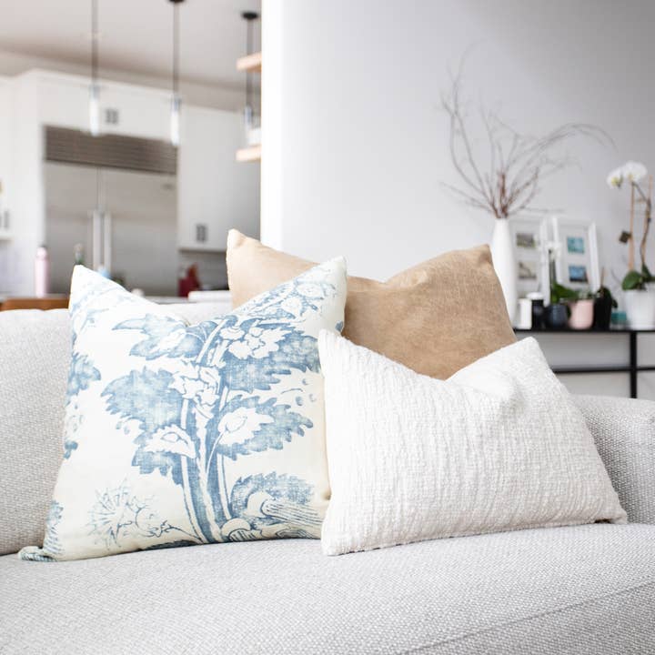 Linen & Ivory - Wholesale Throw Pillow Cover - JUNIPER || Indigo & Cream Pillow Cover7