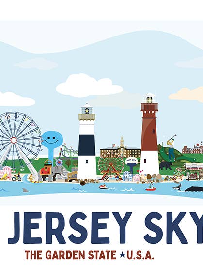 Illustration du New Jersey pour la vente par LOST DOG art & frame