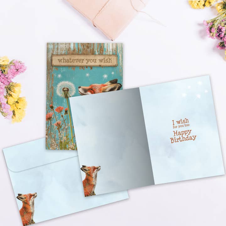 Tree-Free Greetings - Wholesale Birthday Card - Fox Wishes Birthday SKU 22240