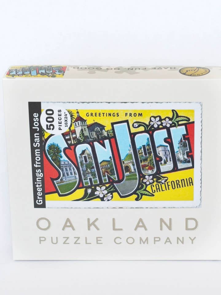 Greetings from San Jose for wholesale by Oakland Puzzle Company