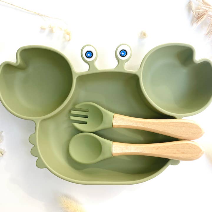 Les Petits Citrons – Engroshandel Bestiksæt – Børn og baby – Måltidssæt til børn med krabbeformet tallerken og bestik4