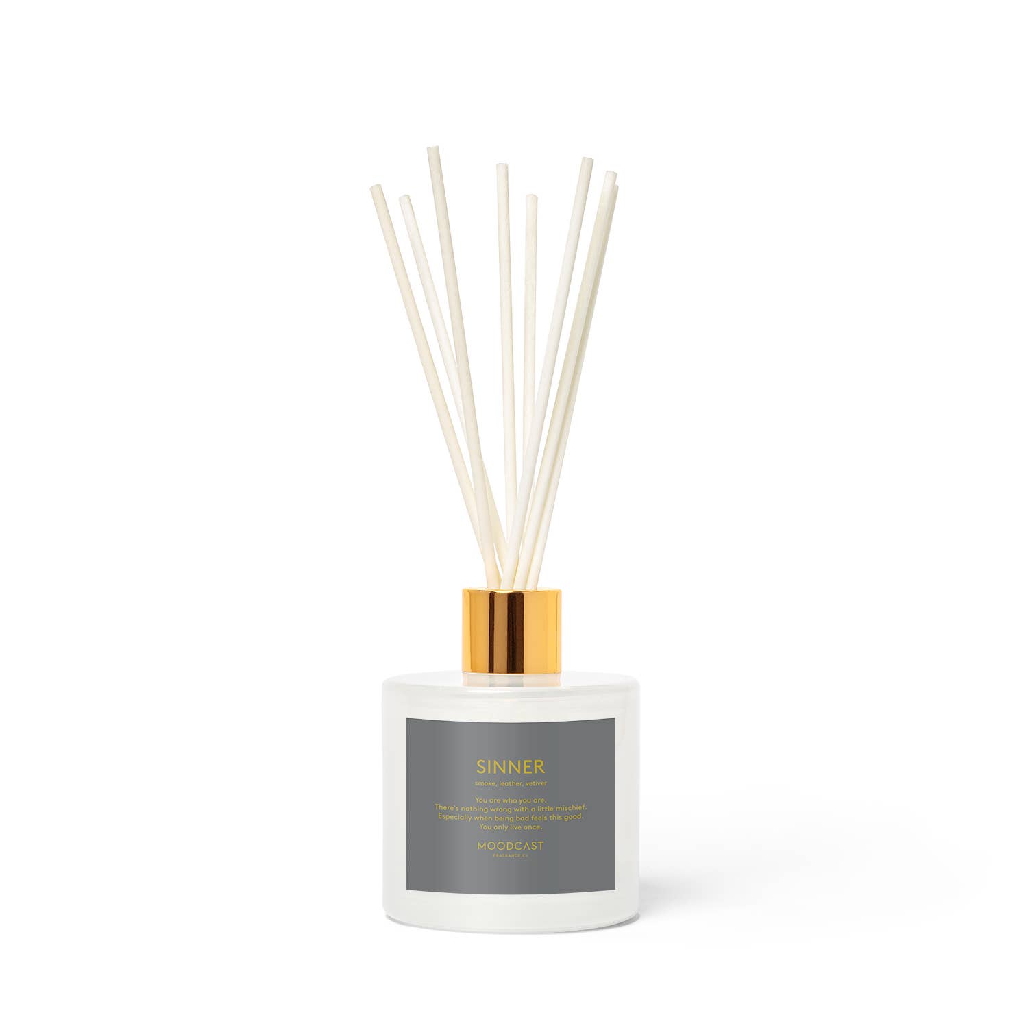 Moodcast Fragrance Co. - Wholesale Reed Diffuser - Reed Diffuser - Persona - Sinner - 3.4 oz Glass Jar