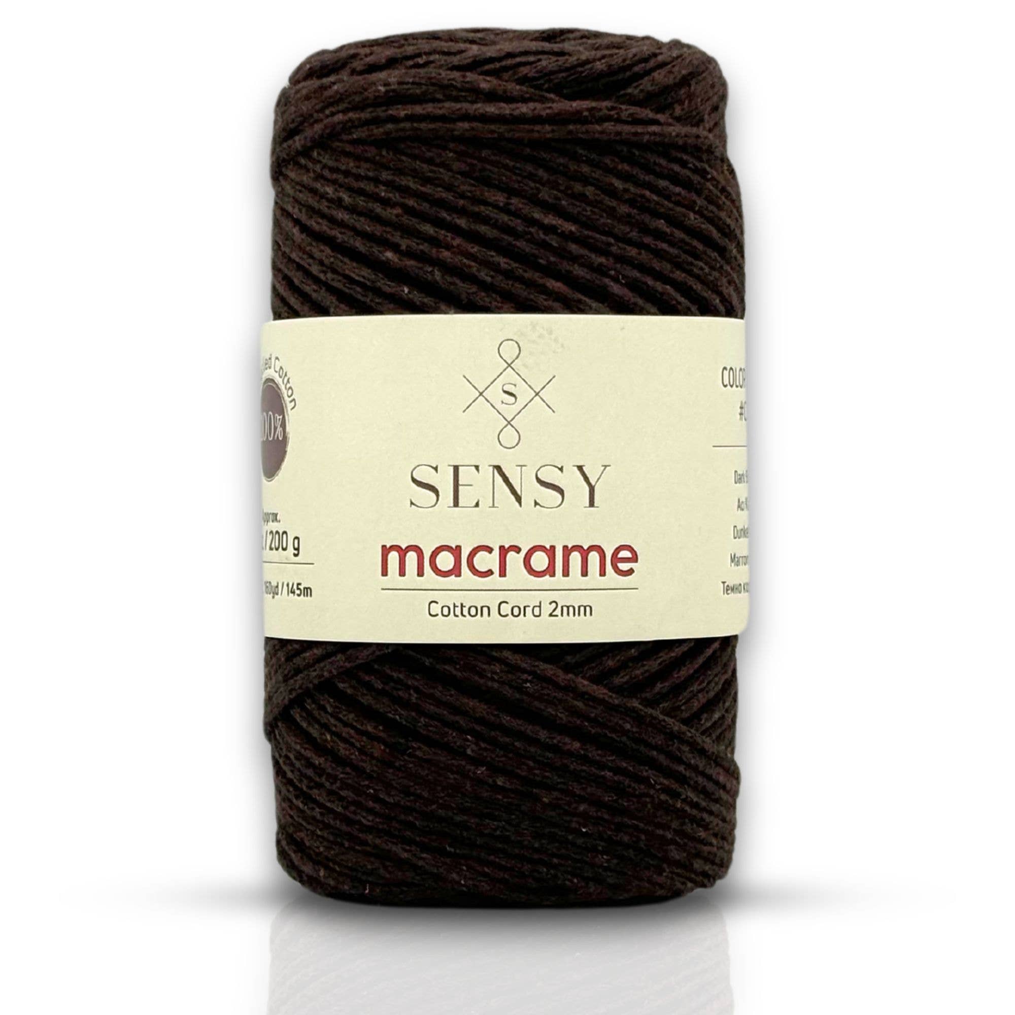 Sensy - Wholesale Yarn - Sensy Premium 2mm - 160 yards 100% Recycled Cotton Macrame Cord2