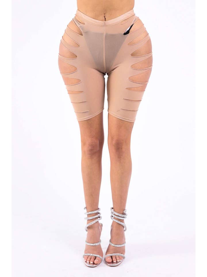 K Too – Großhandel Shorts – Damen – Lasergeschnittene Power-Mesh-Shorts