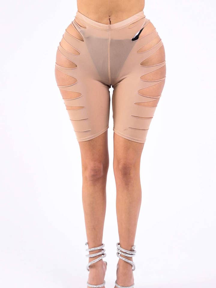 Laser Cut Power Mesh Shorts for engroshandel hos K Too