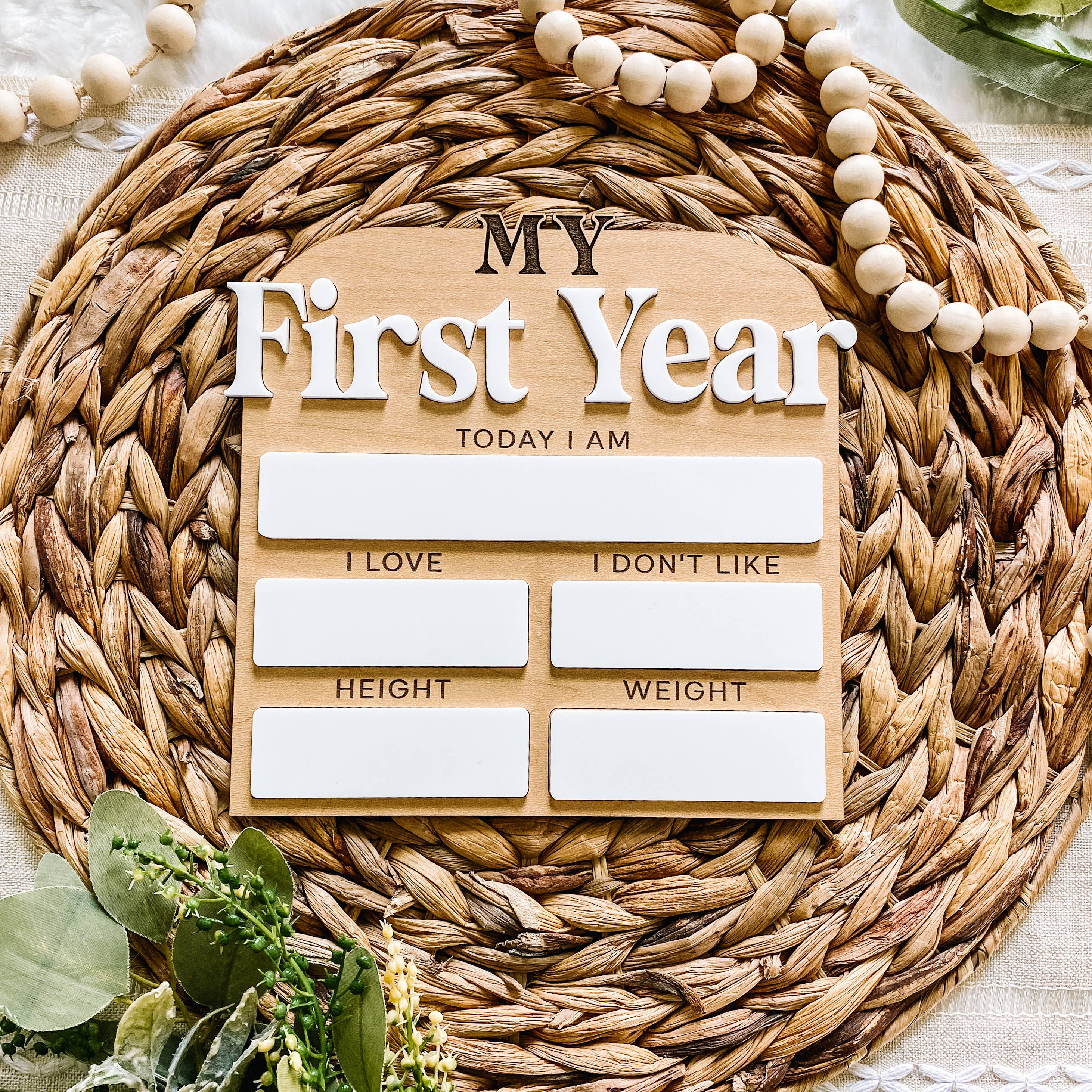 Claire and Bella - Vente Illustration événement/souvenir - Enfant et bébé - Tableau des statistiques mensuelles des jalons de la première année7