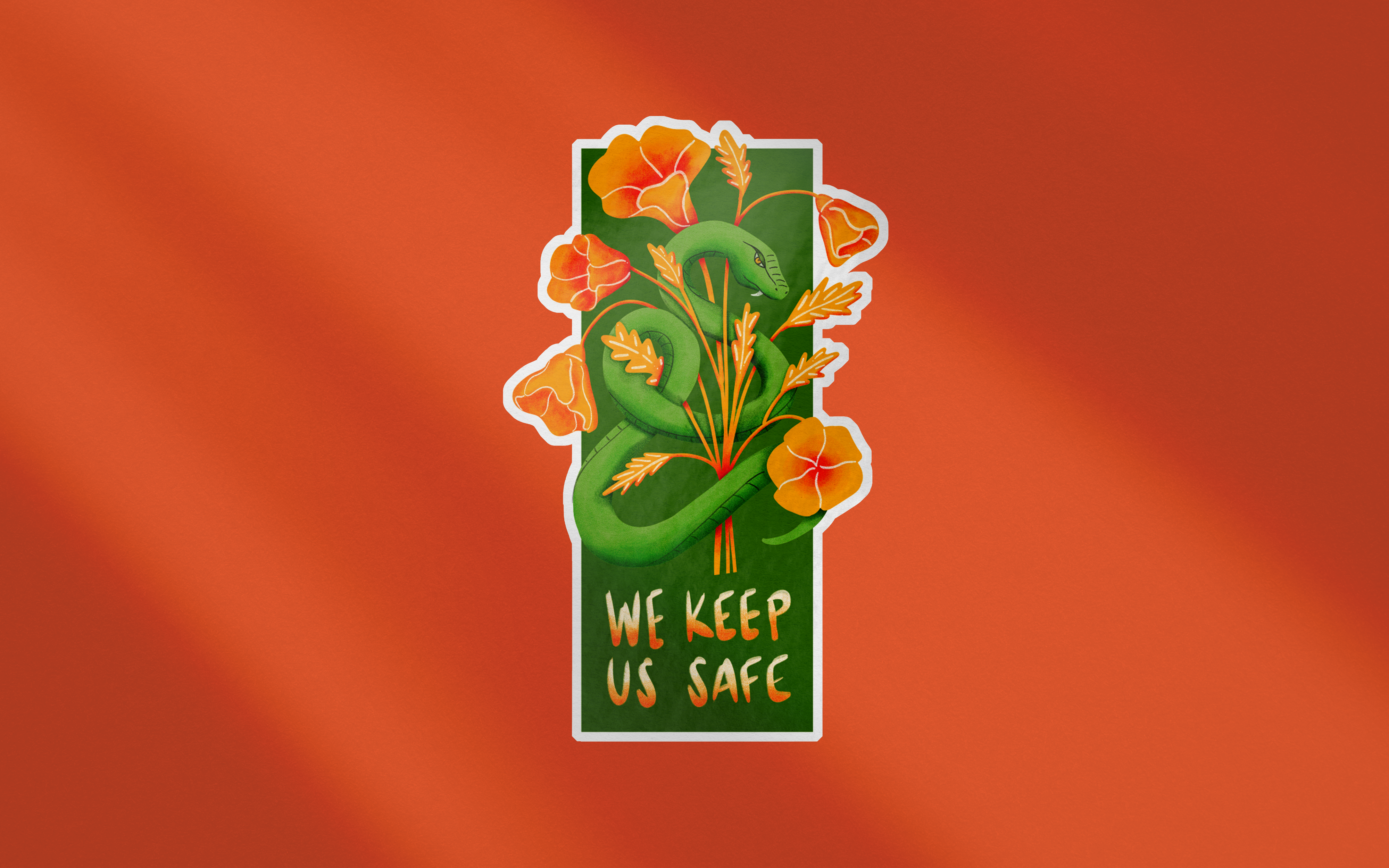 Moonymade - Wholesale Sticker - LA Fire Snake & Poppy Fundraiser Sticker2