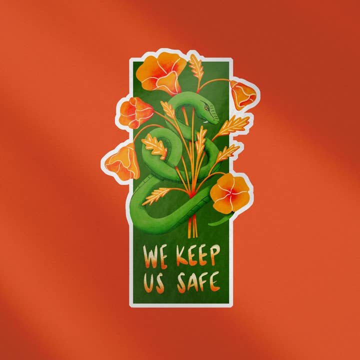 Moonymade - Wholesale Sticker - LA Fire Snake & Poppy Fundraiser Sticker2