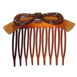 Håndlavet Side Hair Comb m/Rhinestone Bow 1241 for engroshandel hos CARAVAN J NAHON IMPORT