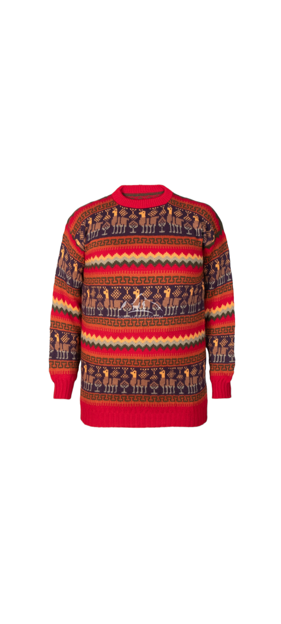 MODA LATINA - Venta al por mayor Jersey de punto - Unisex - Suéter unisex de lana de alpaca con diseño de llamas3