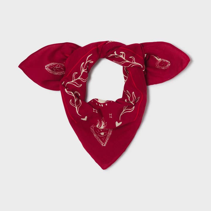 Small scarf in 100% organic cotton Lise - Red for wholesale by BILLYBELT