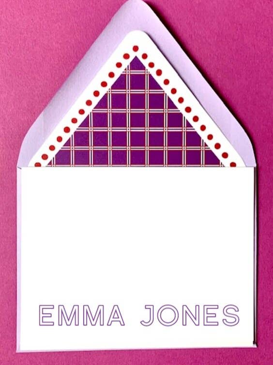 Cappucci quadrati, viola - cancelleria personalizzata per la vendita all'ingrosso da parte di Mighty Violet Design