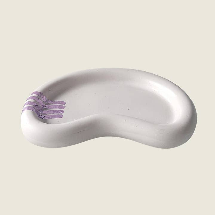 The Lagoon Tray – Greyish Lavender with Purple Stripes, 8.26" for wholesale by The Creative Stories