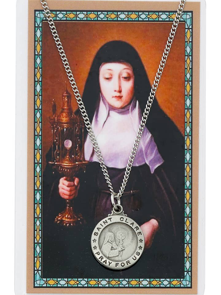 Katholische religiöse Herrenkette St. Klara für den Großhandel von Hail Mary Gifts