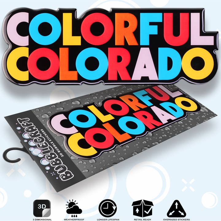 Kleurrijke Colorado Grafische 3D Souvenirsticker voor wholesale door Bubblecraft