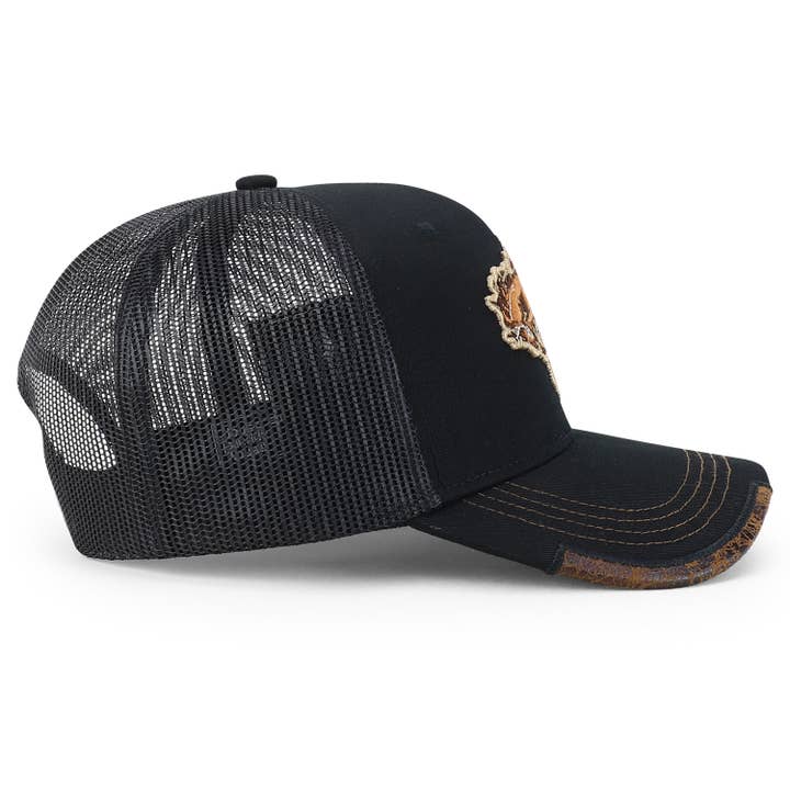 Sort Sort 2 Rodeo Hest Broderet Mesh Ryg Baseball Kasket for engroshandel på Faire