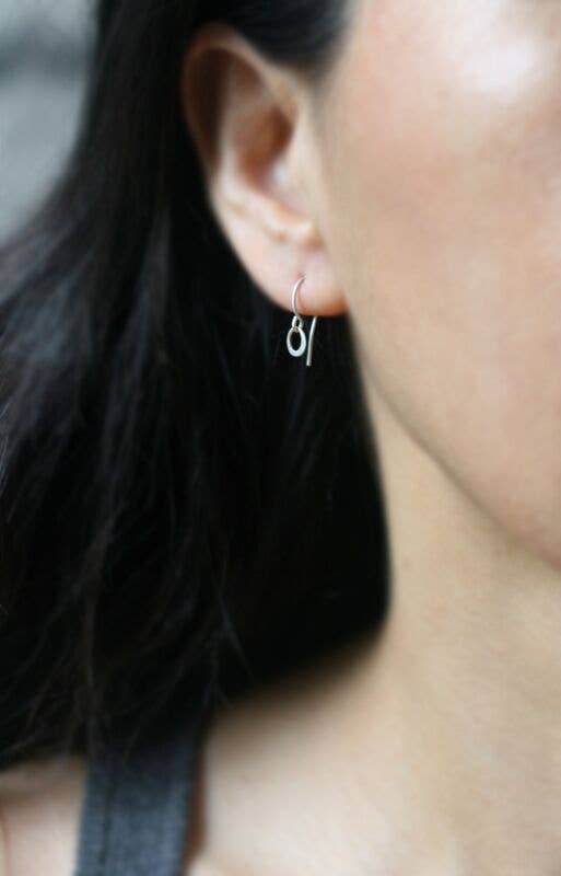 Michelle Chang - Wholesale Dangle Earrings - Tiny Ring Earrings in Sterling Silver1