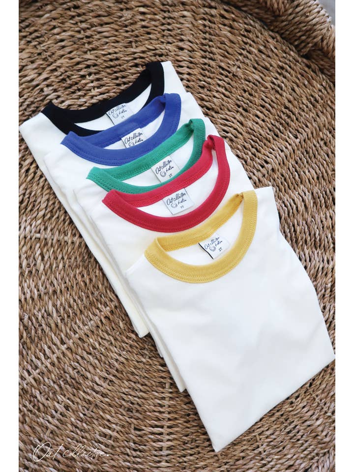 OAT COLLECTIVE - Wholesale Screen Printed T-Shirt - Kids - TODDLER RINGER PREMIUM BASIC Unisex Top2