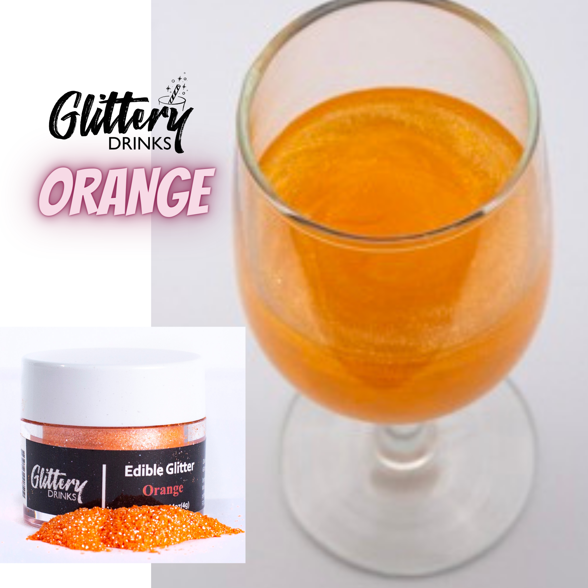 Glittery - Edible, Cosmetic and Biodegradable Glitter Products – drink topper por atacado – Pó Brilhante Comestível para Bebidas - Glitter em Cores Variadas5