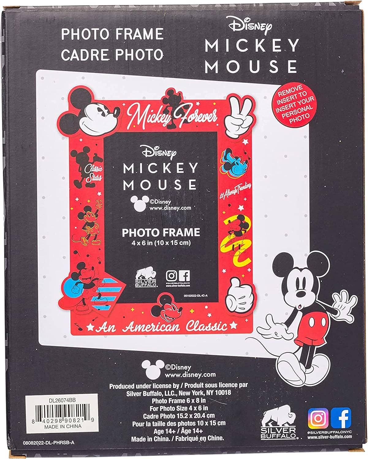 AJ TOYS & GAMES - Venta al por mayor Marcos de fotos - Marco de fotos clásico vintage de Mickey Mouse de Disney - 4 x 6"6