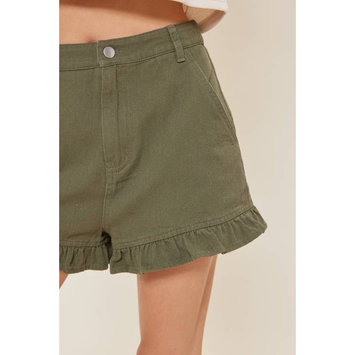idem ditto – wholesale Shorts – Women’s – RUFFLED HEM COTTON SHORTS WITH POCKETS4