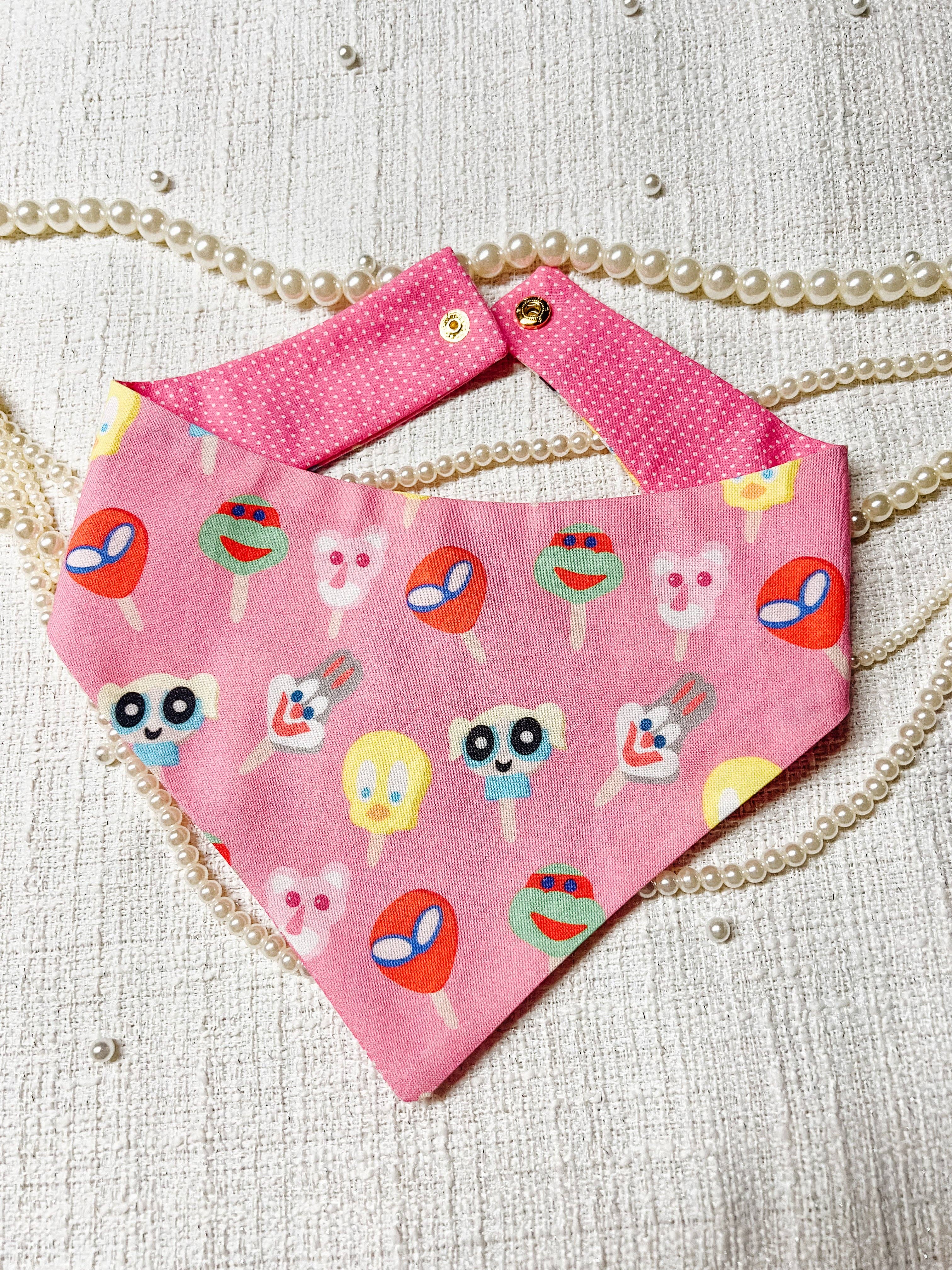 StellaLoo – wholesale Bandana - Hund – Retro Glasspinne Karaktärer Hund Bandana, Vändbar Snäpp På Co