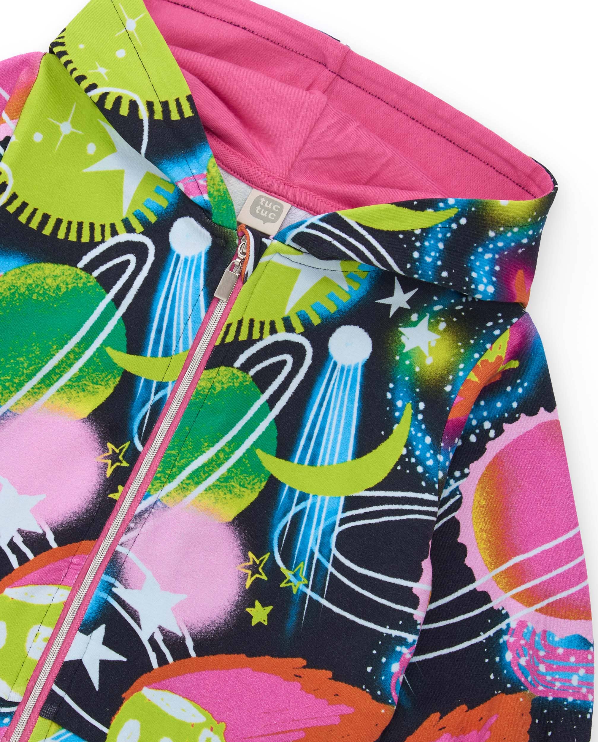 tuc tuc - Wholesale Lounge Set - Kids - Girl's set with space sweatshirt and pink pants2