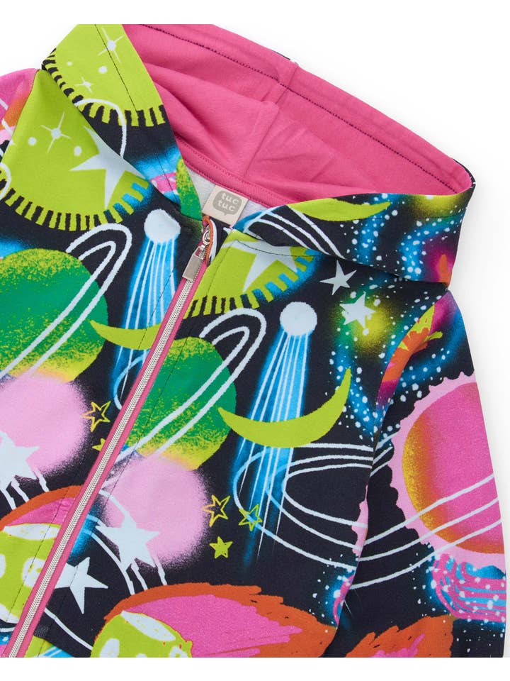 tuc tuc - Wholesale Lounge Set - Kids - Girl's set with space sweatshirt and pink pants2