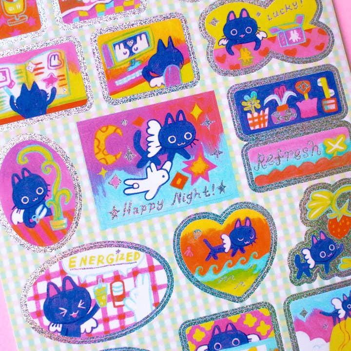 Odd Rabbits - Wholesale Sticker - 'Maebee's Day Off' Glitter A6 Sticker Sheet2