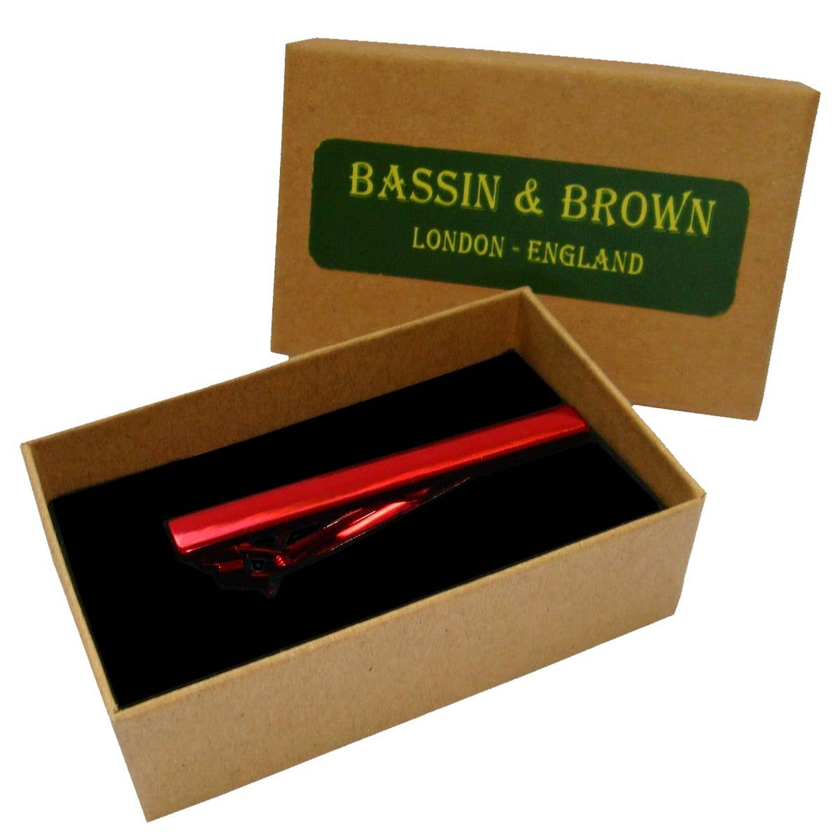 Bassin And Brown - Vente Pince à cravate – homme - Barre de cravate métallique unie - Rouge5