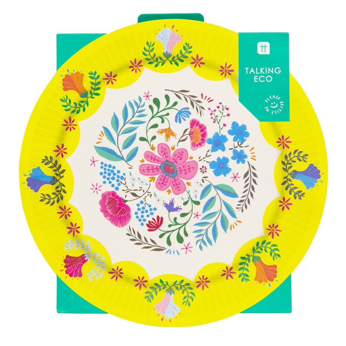 Talking Tables USA - Wholesale Disposable Plate - Floral Paper Plates - 12 Pack | Fiesta Party |5