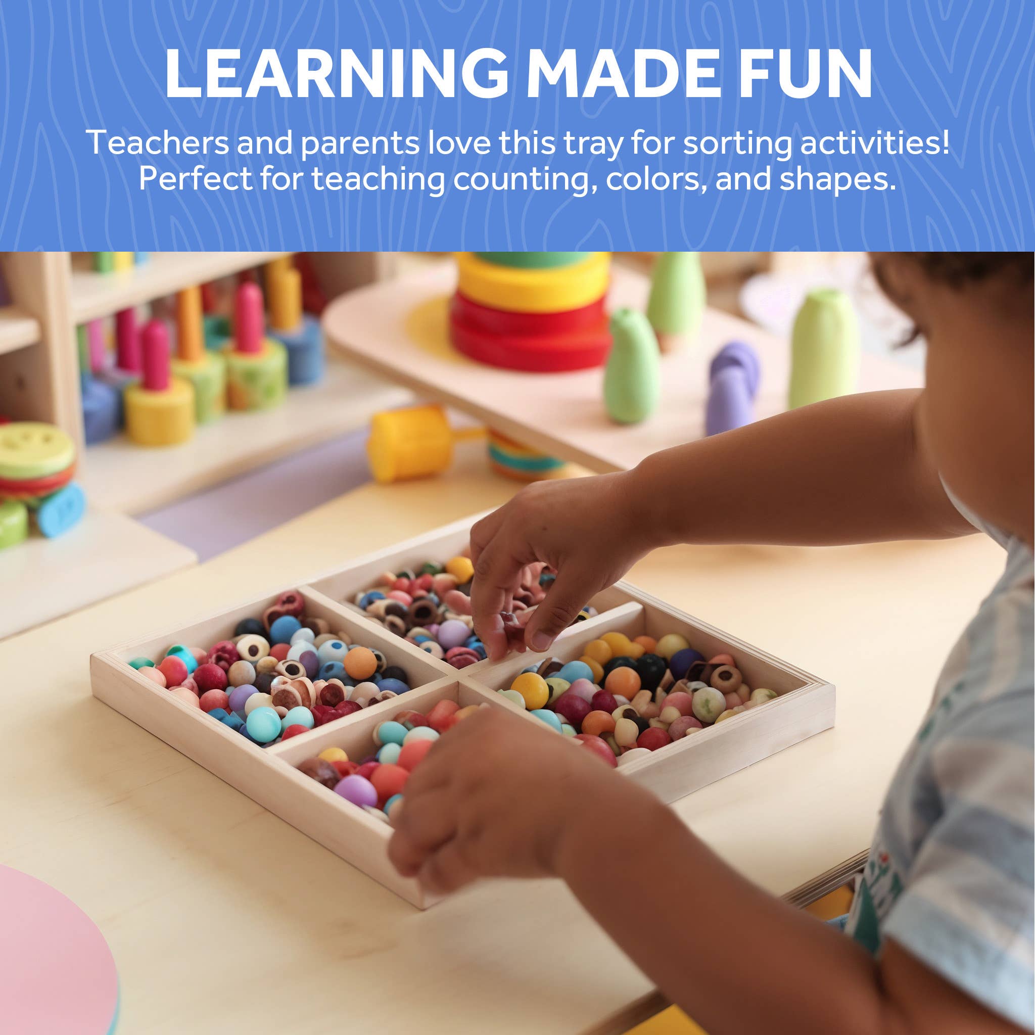 Woodpeckers Crafts - Wholesale Serving Tray - 12 x 12 Candy Tray, 4 Part3