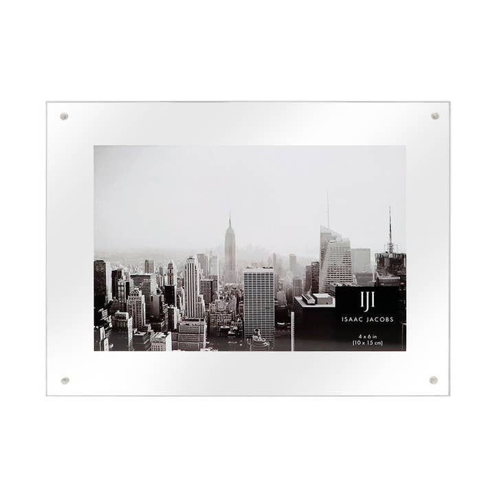 Isaac Jacobs Wall-Mountable Clear Acrylic Picture Frame for wholesale by Isaac Jacobs International